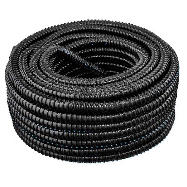 1"x100Ft Flexible Corrugated Black PVC Split Tubing Wire Loom